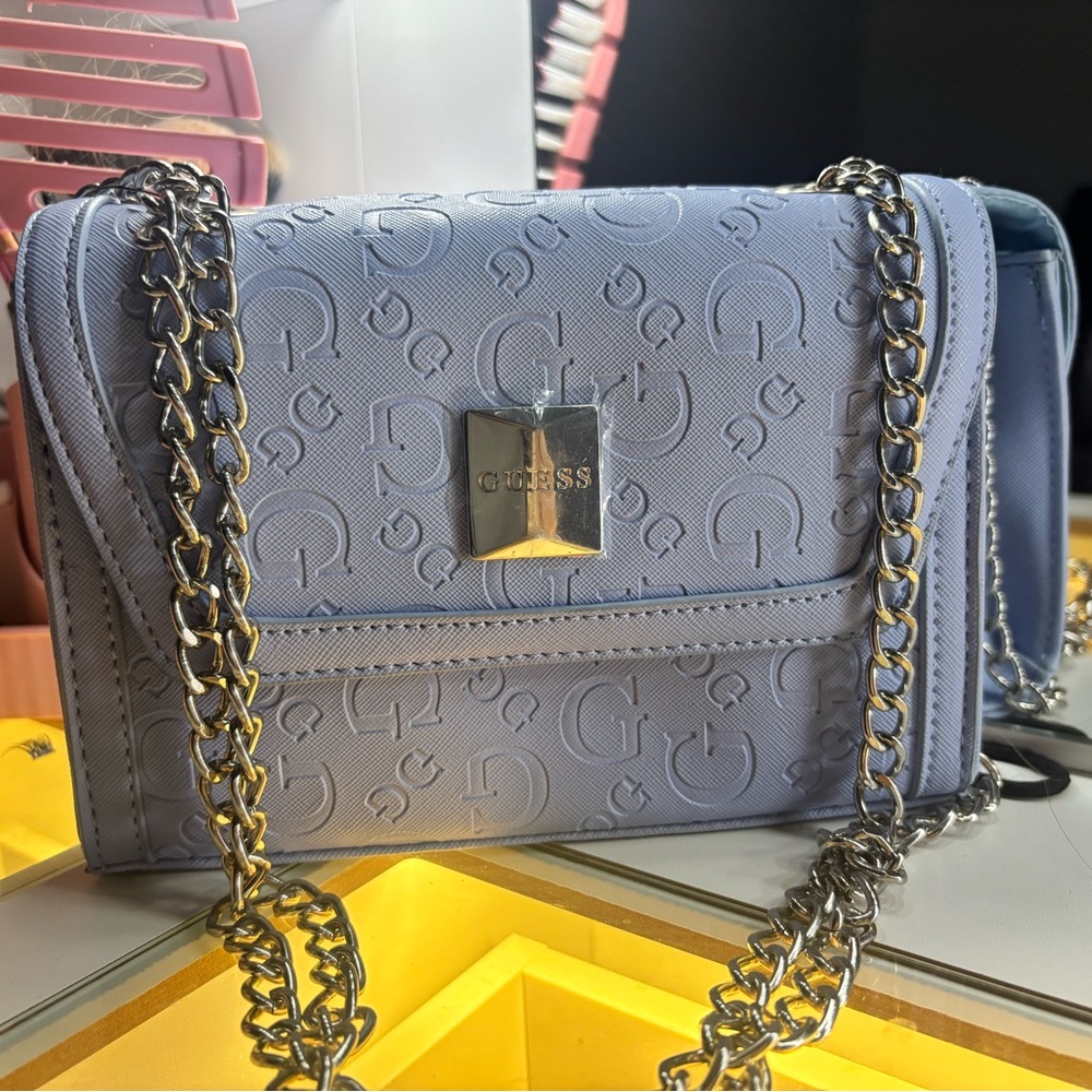 Guess Lavender Embossed Crossbody Bag